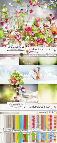 Scrap Set - Santa Claus is Coming PNG and JPG Files