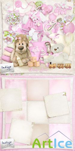 Scrap Set - Baby Girl PNG and JPG Files