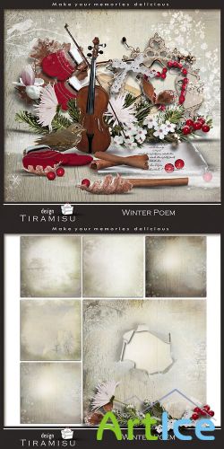 Scrap Set - Winter Poem PNG and JPG Files
