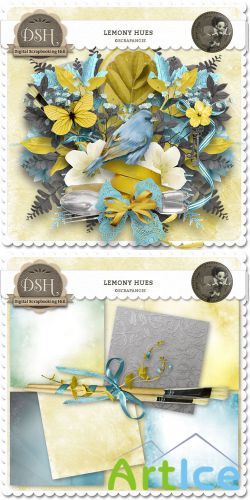 Scrap Set - Lemony Hues PNG and JPG Files