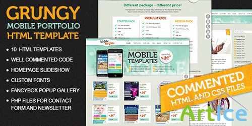 ThemeForest - Grungy Mobile Portfolio HTML Theme - RIP