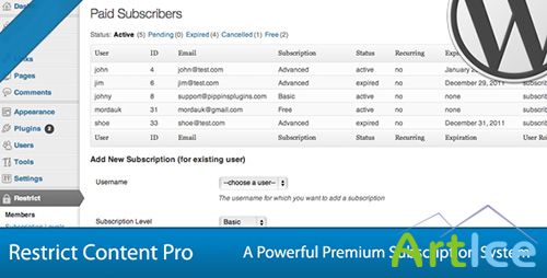 CodeCanyon - Restrict Content Pro v1.5.5