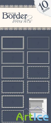 Designtnt - Border Pattern Brushes for Adobe Illustrator