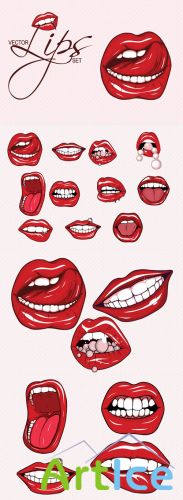 Designtnt - Sexy Lips Vector Set