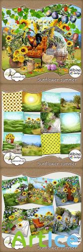 Scrap Set - Sunflower Summer PNG and JPG Files