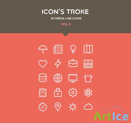 Pixeden - Flat Stroke Line Icons Set Vol2