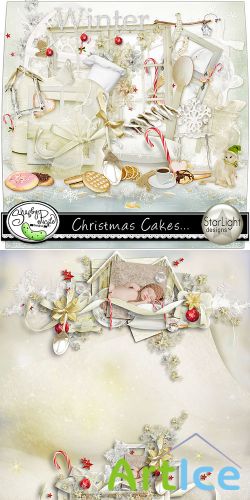 Scrap Set - Christmas Cakes PNG and JPG Files