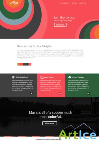 PSD Web Template - Flat Style