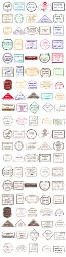 Designtnt - Vector Passport Stamps