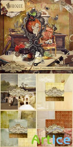 Scrap Set - Baroque PNG and JPG Files