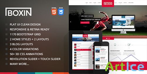 ThemeForest - Boxin - Flat Creative HTML Template - RIP