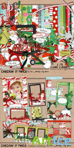 Scrap Set - Checkin it Twice PNG and JPG Files