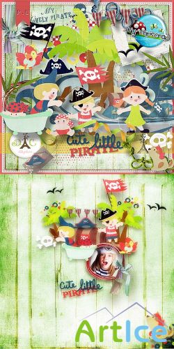 Scrap Set - Cute Little Pirate PNG and JPG Files