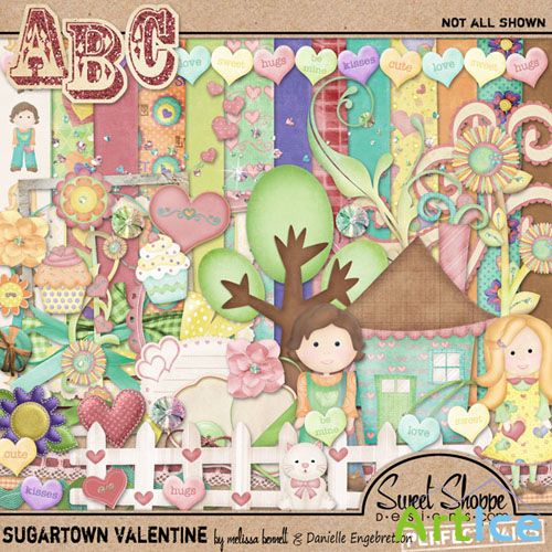 Scrap Set - Sugartown Valentine PNG and JPG Files