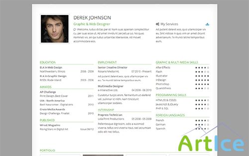 WrapBootstrap - Derek - Responsive One-Page Resume
