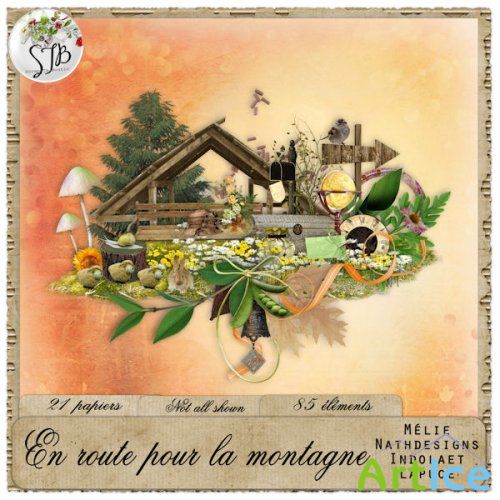Scrap Set - En Route Pour La Montagne PNG and JPG Files