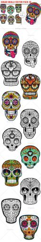 Sugar Skulls Vector Pack 39
