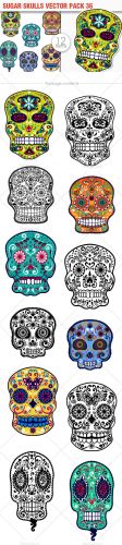 Sugar Skulls Vector Pack 36