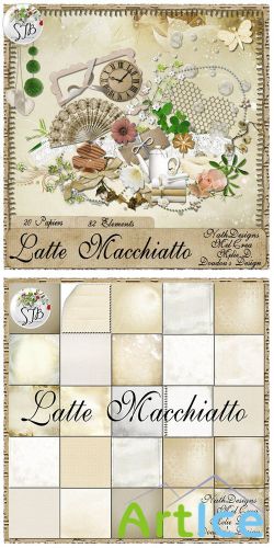 Scrap Set - Latte Macchiatto PNG and KJPG Files