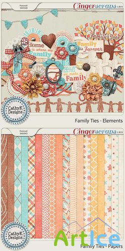 Scrap Set - Family Ties PNG and JPG Files