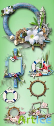 Summer Sea Frame PNG Files