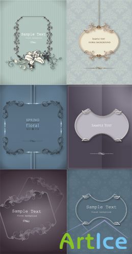 Spring Floral Vector Frames 20