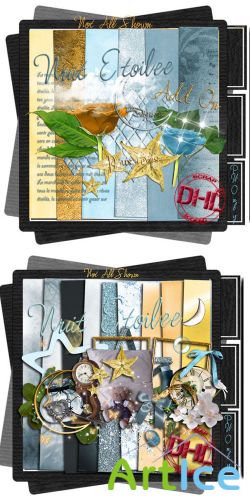 Scrap Set - Nuit Etoilee PNG and JPG Files
