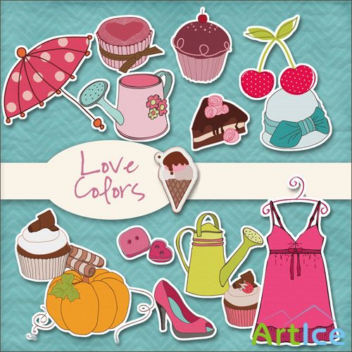 Scrap Set - Love Colors PNG Files