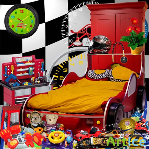 Scrap Set - Children's Autoworld PNG and JPG Files