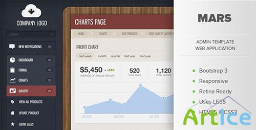 ThemeForest - Mars - Responsive Admin Bootstrap 3 Template - RIP