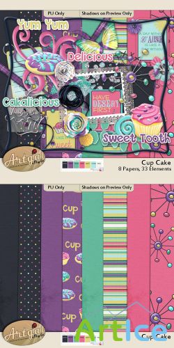 Scrap Kit - Cup Cake PNG and JPG Files