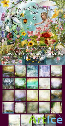 Scrap Set - Fairies of the Flower Field 2 PNG and JPG Files