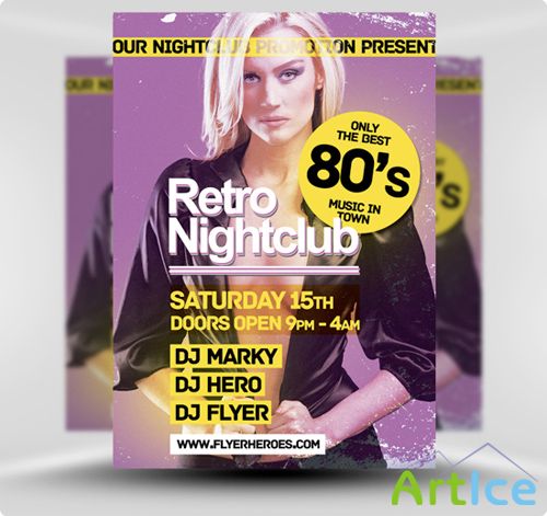 Retro Flyer Template PSD