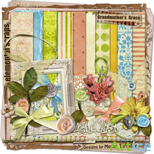 Scrap Set - Grandmothers Grace PNG and JPG FIles