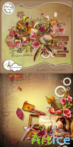 Scrap Set - Beautiful Memories PNG and JPG Files
