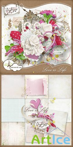 Scrap Set - Love is Life PNG and JPG Files