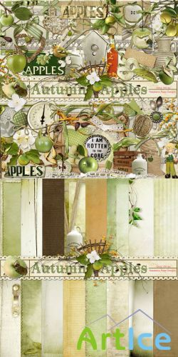 Scrap Set - Autumn Apples PNG and JPG Files