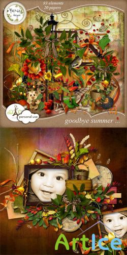 Scrap Set - Goodbye Summer PNG and JPG Files