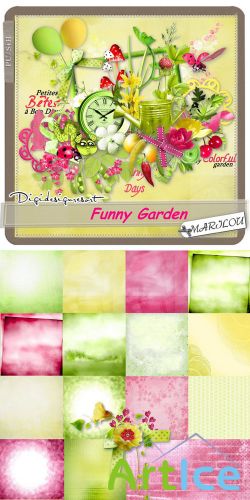Scrap Set - Funny Garden PNG and JPG Files