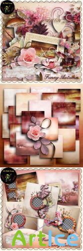 Scrap Kit - Funny Autumn PNG and JPG Files