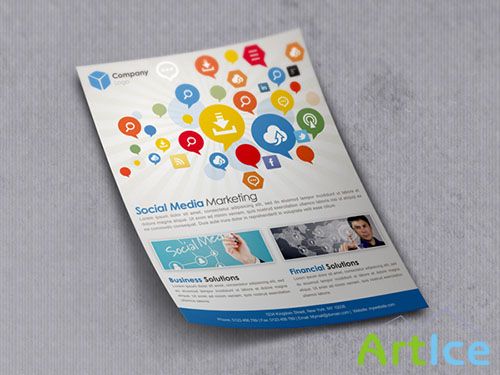 Social Media Marketing Mockup Flyer/Poster PSD Template