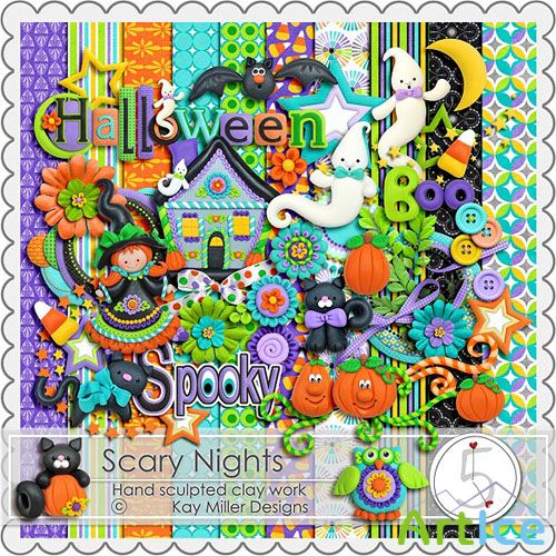 Scrap Kit - Scary Nights PNG and JPG Files