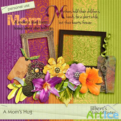 Scrap Set - A Moms Hug PNG and JPG Files