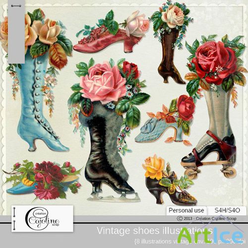 Vintage Shoes Illustrations PNG Files