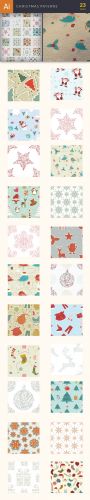 Vector Christmas Patterns Set - Winter Elements