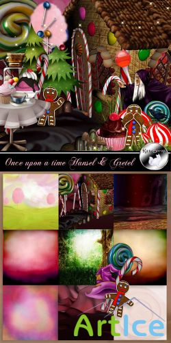 Scrap Set - Once upon a time Hansel & Gretel PNG and JPG Files