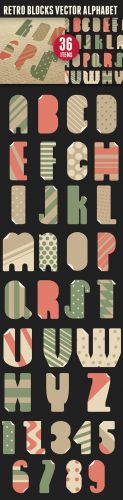 Retro Blocks Vector Alphabet