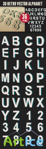 3D Retro Vector Alphabet