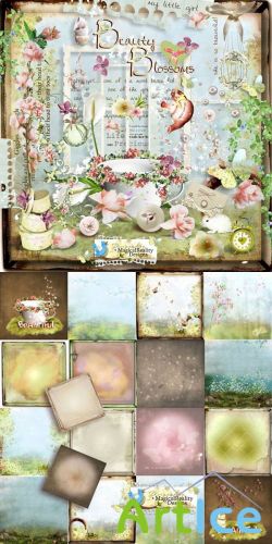 Scrap Set - Beauty Blossoms PNG and JPG Files