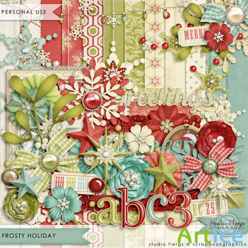 Scrap Set - Frosty Holiday PNG and JPG Files